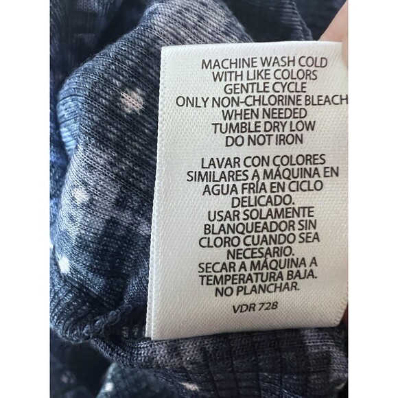 Eddie Bauer Ladies 2 Piece Pajama Bottom Set Pant and Shorts Medium Blue White - Picture 8 of 8